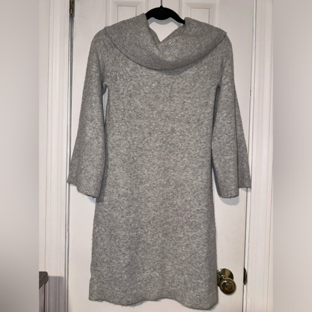 Ann Taylor Cowl Neck Sweater Dress, Long Sleeves, Size‎ S, Gray